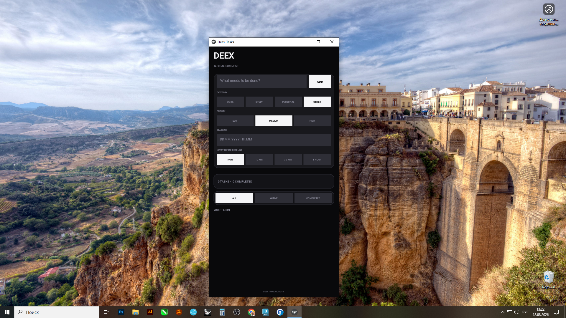 Deex Tasks application preview